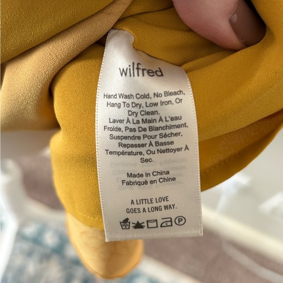 Wilfred Floral Tiered Mini Dress – Mustard Gold – Size S - Picture 5 of 7